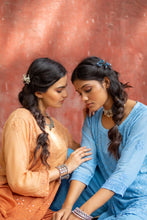 Load image into Gallery viewer, &#39;NIKKHAT&#39; CHIKAN MUKAISH - set of 3 in &#39;rust ombre&#39;
