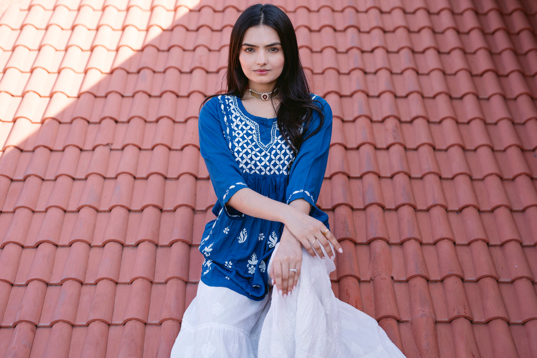 'ZIBA' SHORT CHIKAN KURTI